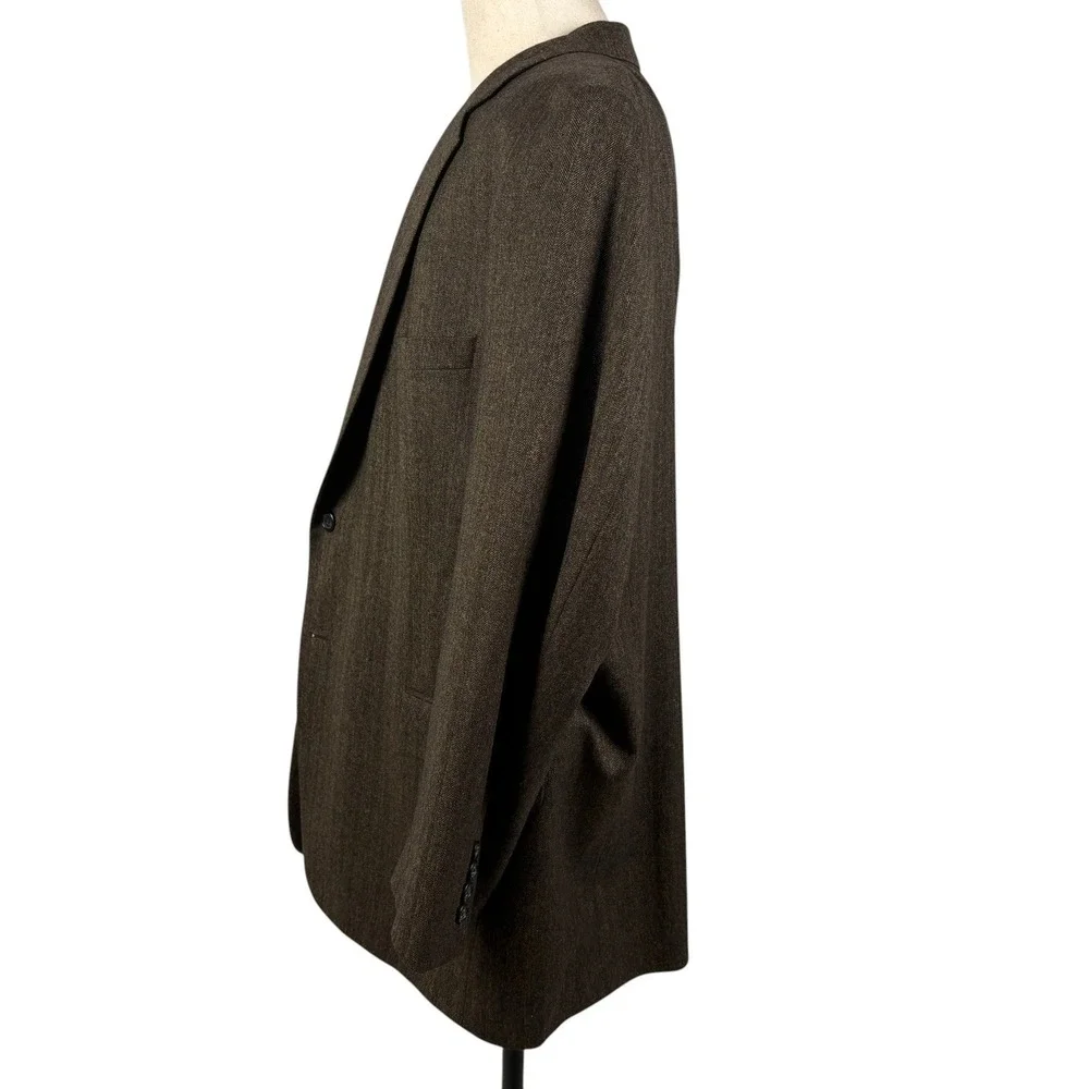 Jos A Bank‎ Gordon Wool Blazer Mens 50R Brown Herringbone Signature Sport Coat